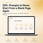 AI Prompt Vault — 325+ ChatGPT, Claude & Midjourney Prompts for Content Creators