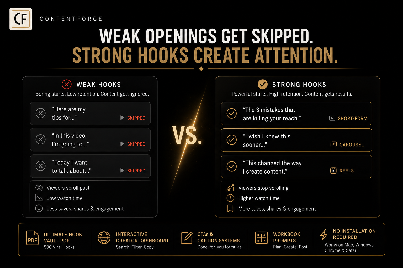 Ultimate Viral Hook Vault — 500+ TikTok & Instagram Reels Hooks