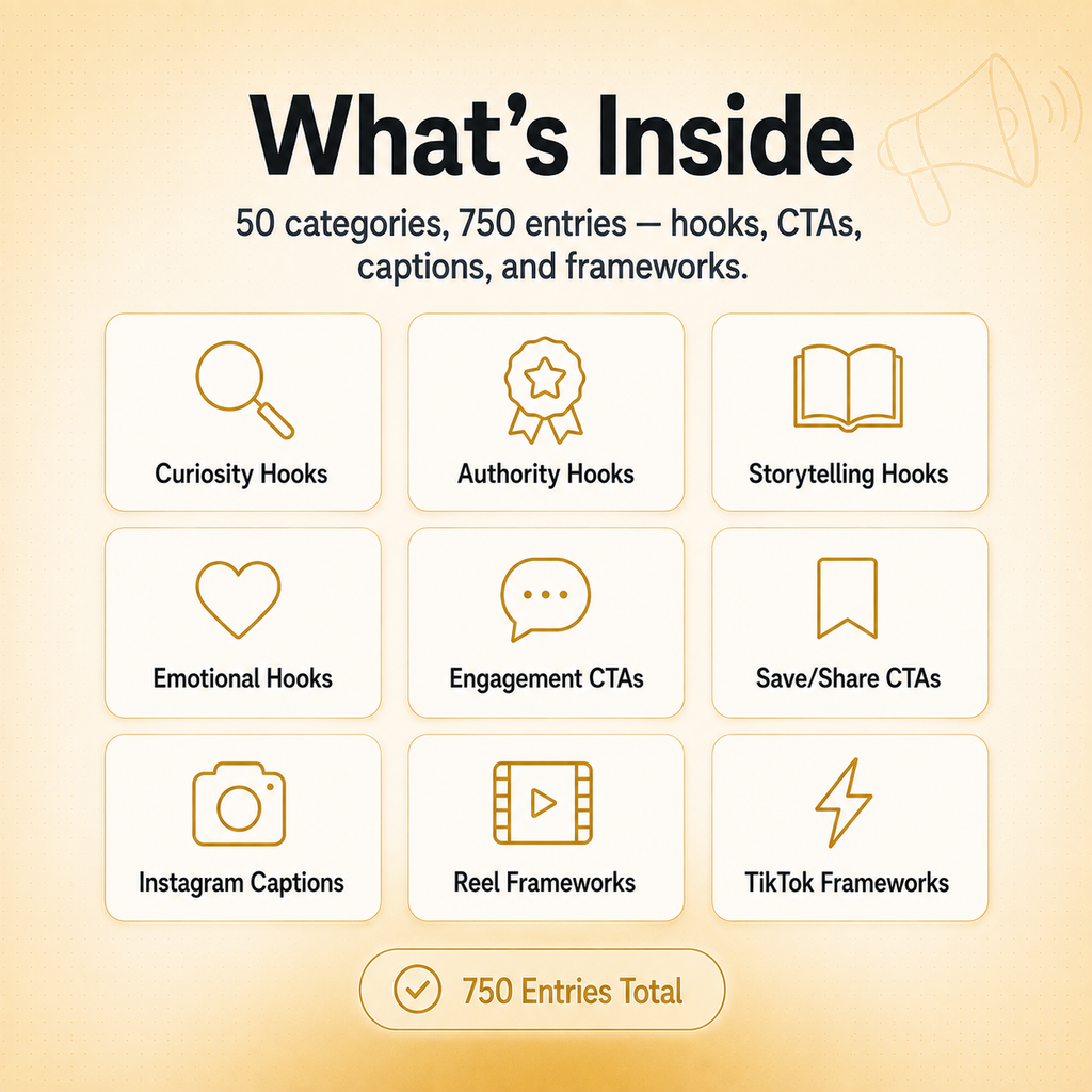 Ultimate Viral Hook Vault — 500+ TikTok & Instagram Reels Hooks