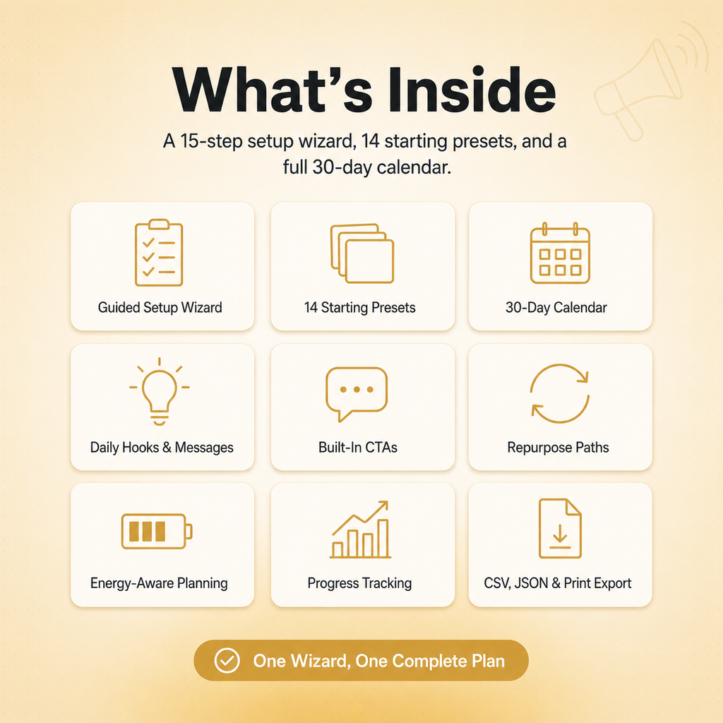 Creator OS — 30-Day Offline Content Planning System