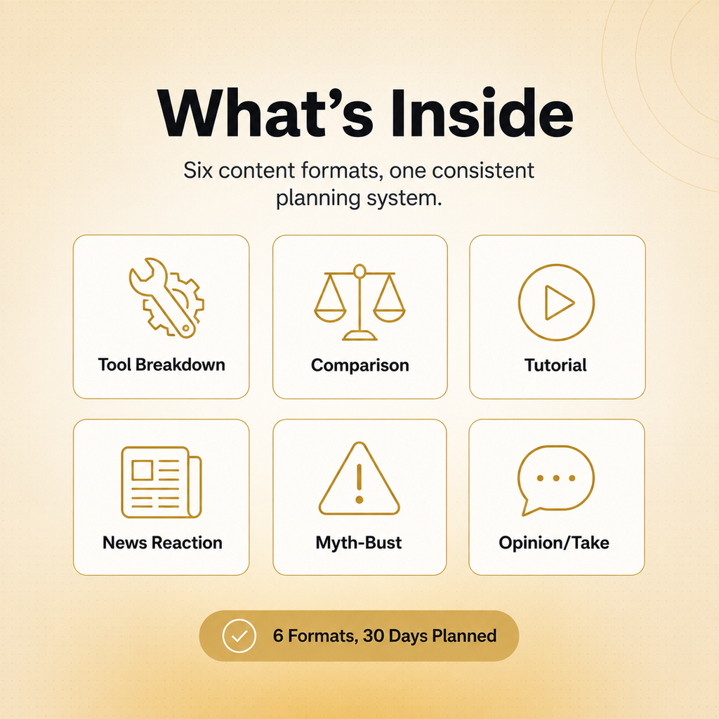 Tech Creator OS — 30-Day Planning System for AI & Tech Explainer Creators