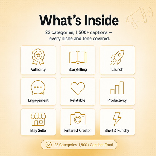 Caption Vault — 1500+ Instagram & TikTok Caption Templates for Creators