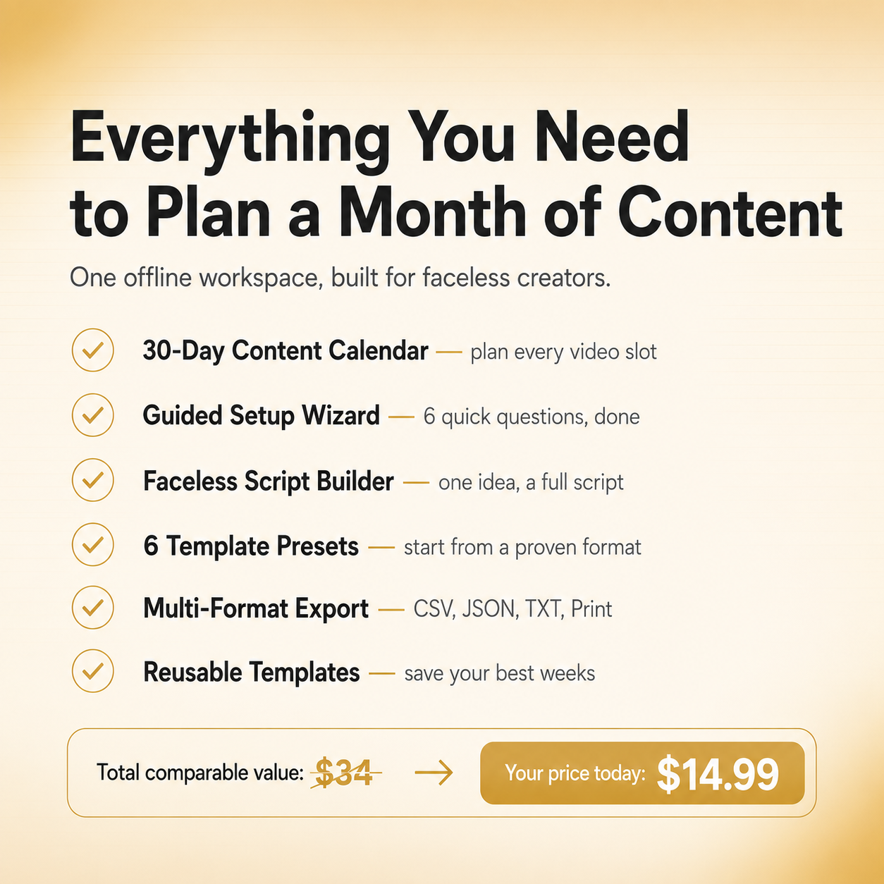 Faceless Creator OS — 30-Day Planning System for Faceless Content Creators