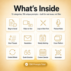 AI Content Repurposing & Automation Prompts — 156 Prompts to Turn One Idea Into a Week of Content