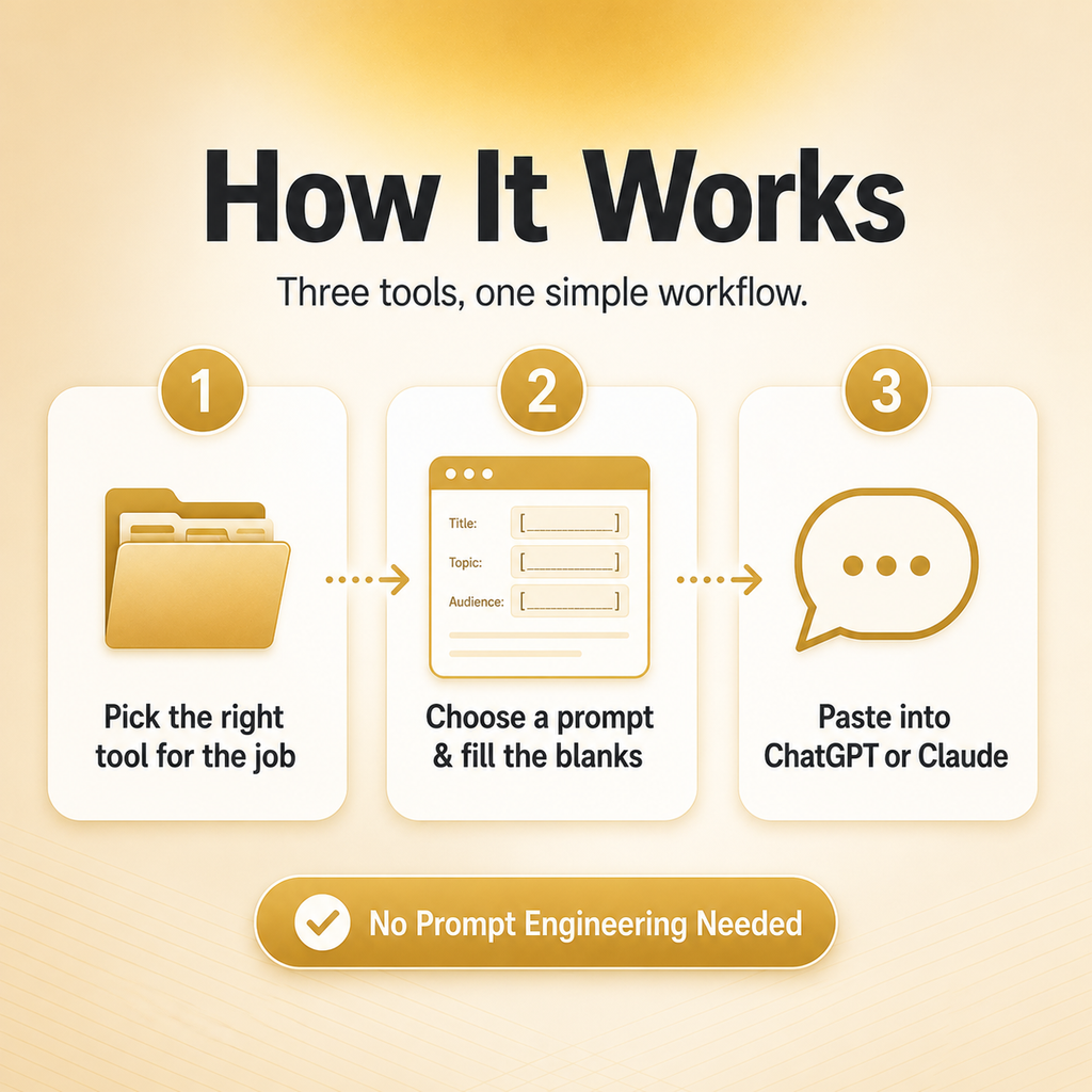 The Ultimate AI Prompt Bundle — 3 AI Tools in One (637+ Prompts)
