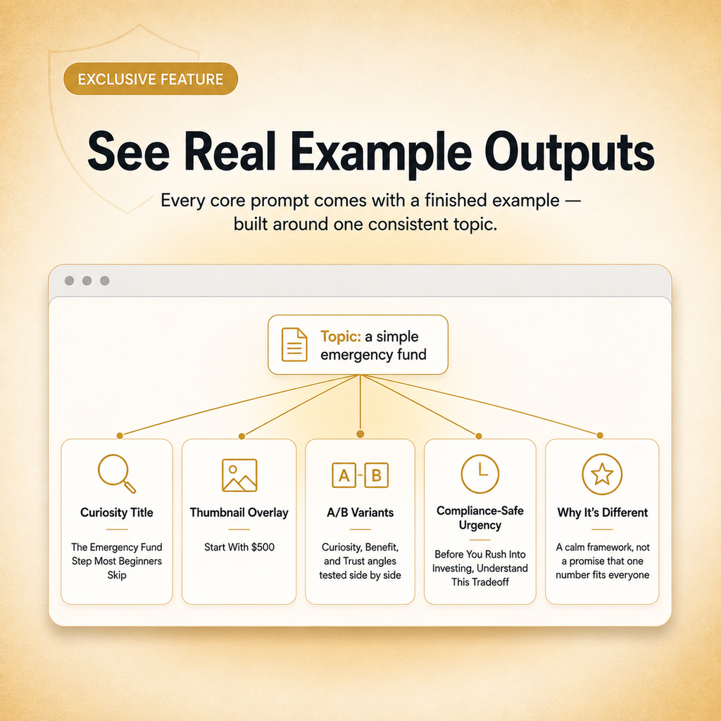 Finance Packaging & Trust Vault — 156 Prompts for Titles, Thumbnails & Trust-Safe Copy