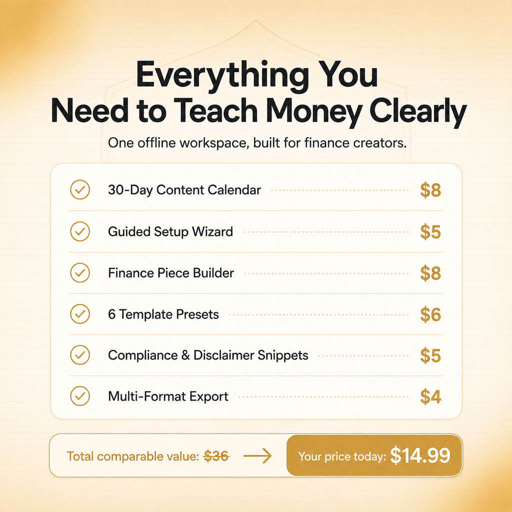 Finance Creator OS — 30-Day Planning System for Finance Content Creators