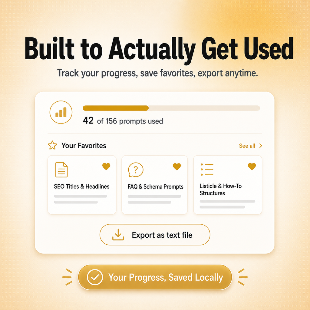 AI SEO & Blog Content Prompt Pack — 156 Prompts for Blog Posts, Titles, Meta Descriptions & More