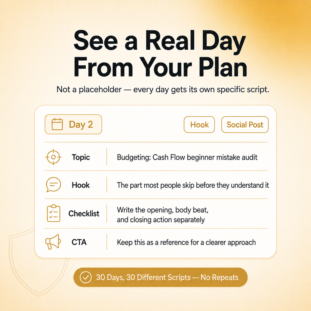 Finance Creator OS — 30-Day Planning System for Finance Content Creators