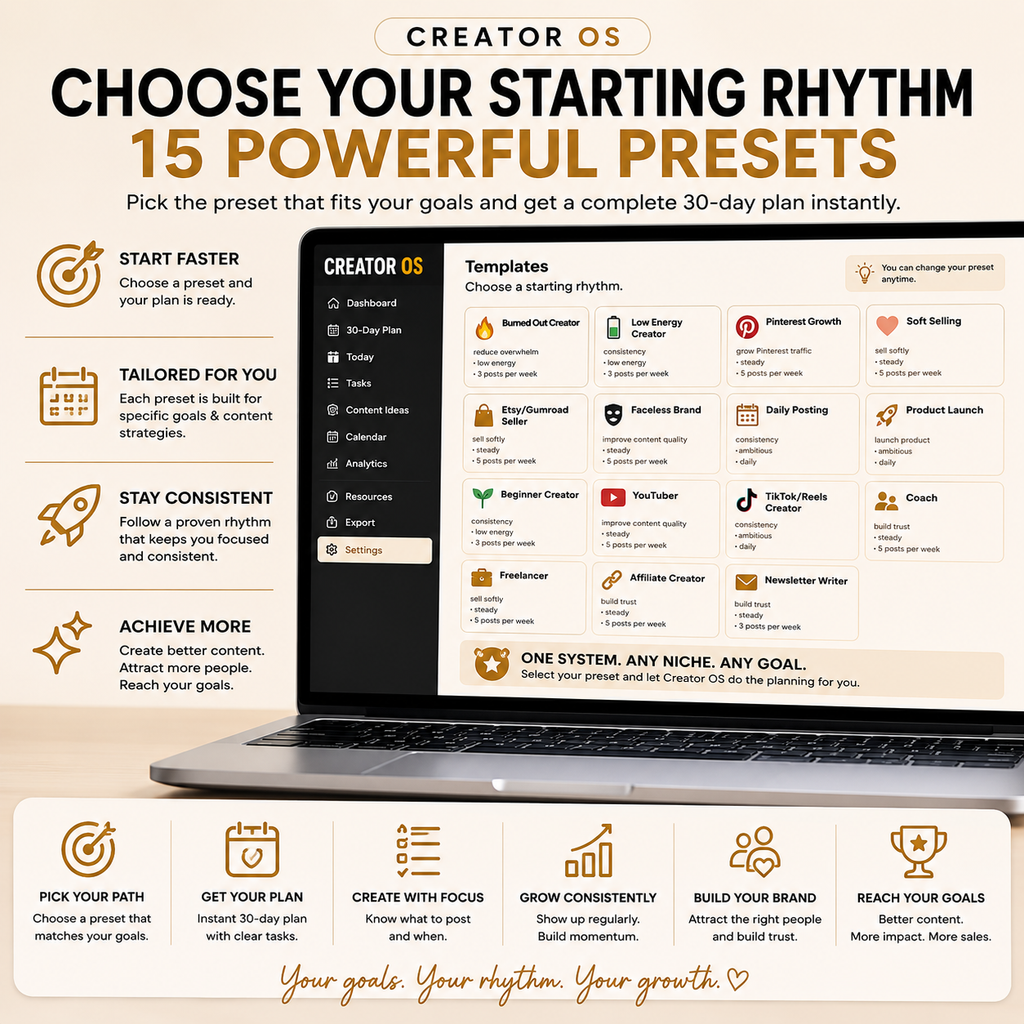 Creator OS — 30-Day Offline Content Planning System
