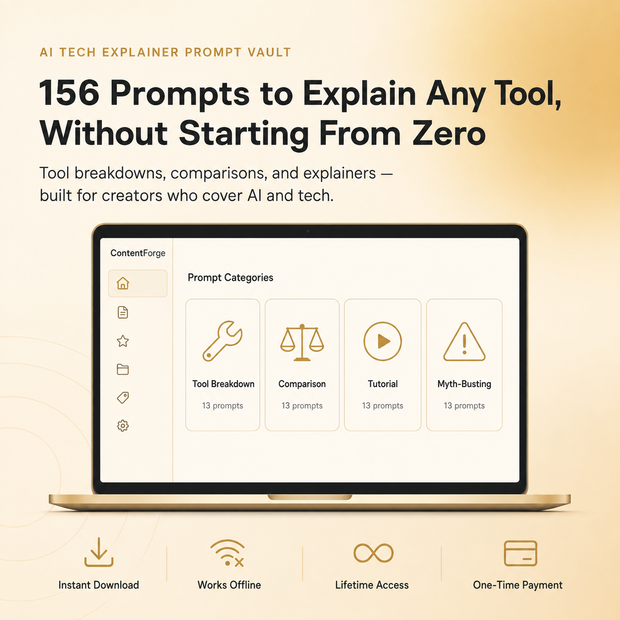 AI Tech Explainer Prompt Vault — 156 Prompts for Tool Breakdowns, Comparisons & Explainers