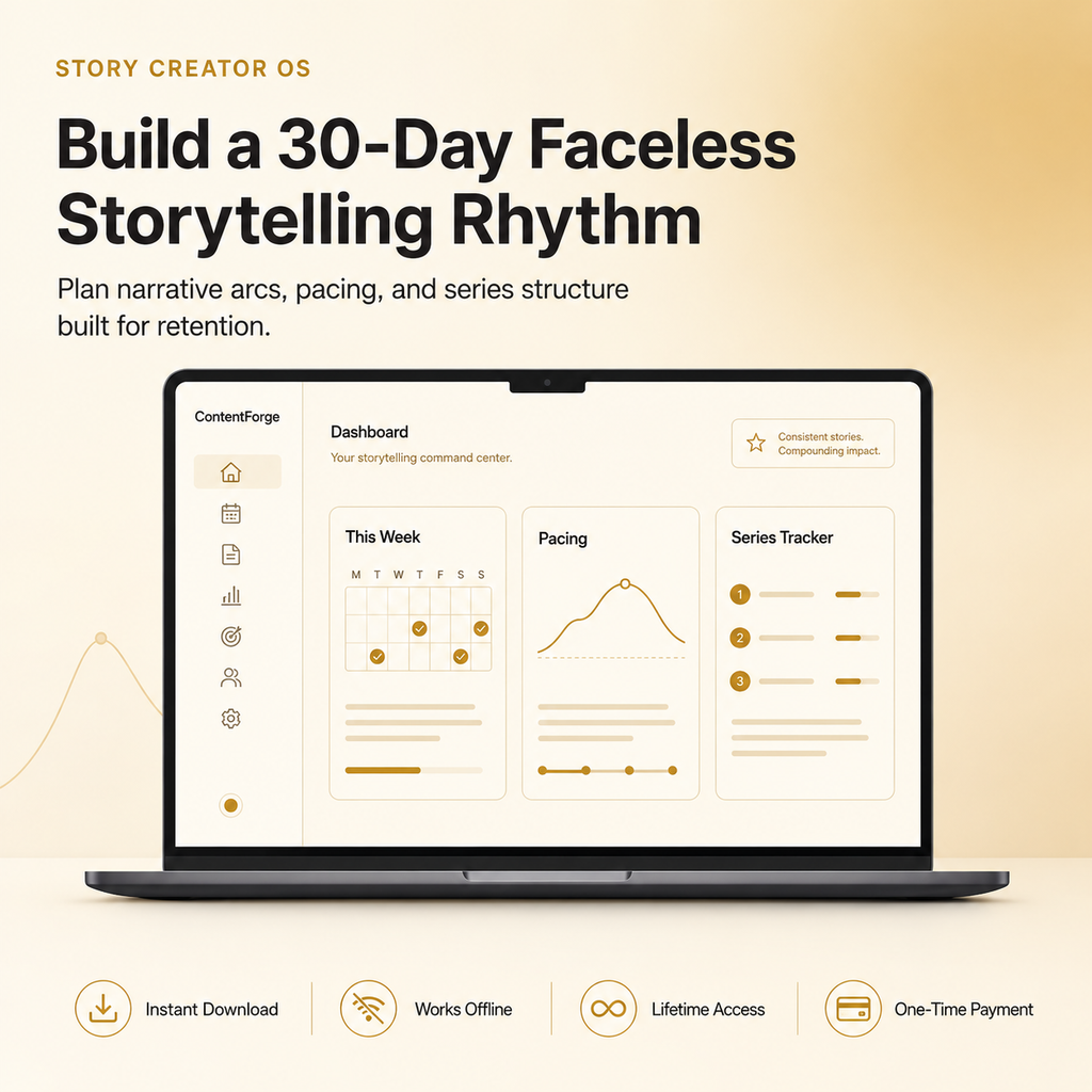 Story Creator OS — 30-Day Planning System for Faceless Storytelling Creators