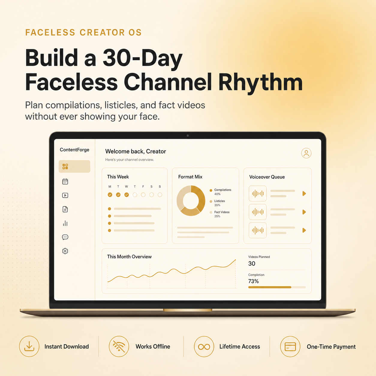 Faceless Creator OS — 30-Day Planning System for Faceless Content Creators