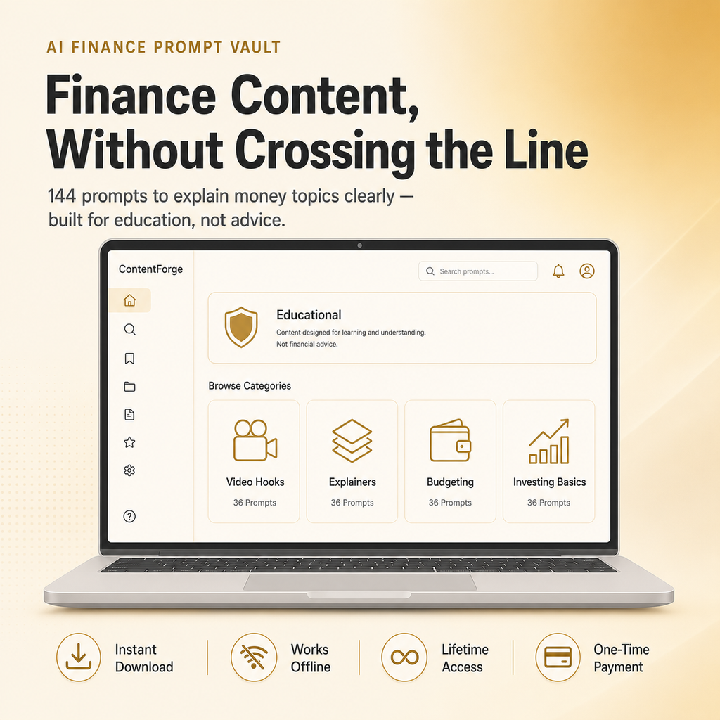 AI Finance Prompt Vault — 144 Prompts for Finance Creators (Education, Not Advice)